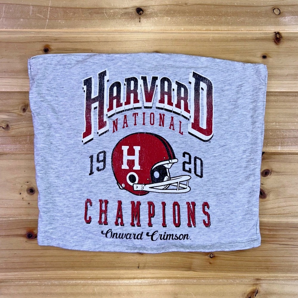 Harvard University Tube Top Womens Small Heather Gray National Champions Shirt